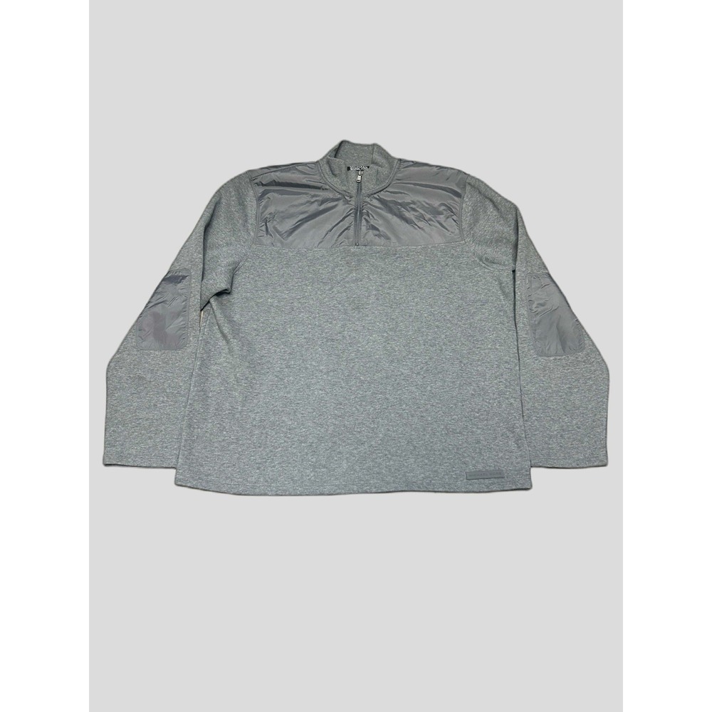 Michael Kors Knit 1/4 Zip Mock Neck Pullover Sweater Gray Men's XL